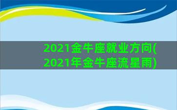 2021金牛座就业方向(2021年金牛座流星雨)